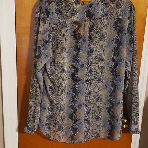 𝅺ALYA sheer blouse. Blue and green. - Picture 4 of 4